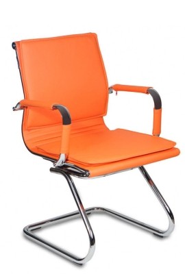 Конференц кресло Бюрократ CH-993-Low-V CF оранжевая экокожа