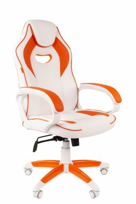 Геймерское кресло Chairman game 16 белый/оранжевый